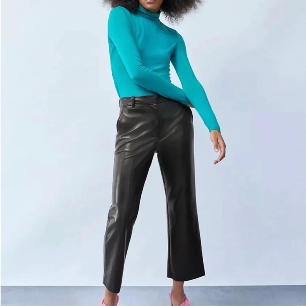 Aritzia Babaton vegan leather straight leg pants